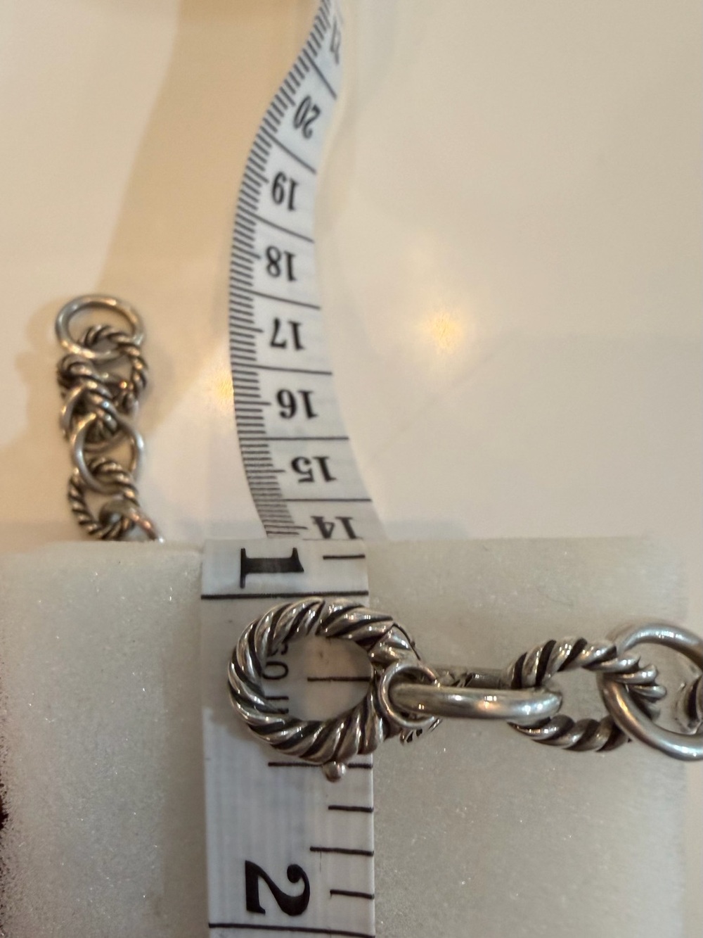 David Yurman 925 Sterling Silver Cable Link Toggle Bracelet 8” - Picture 11 of 13